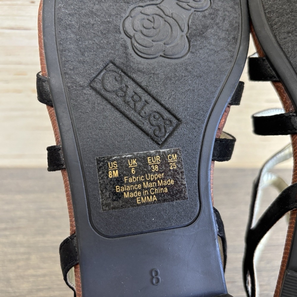 NEW Carlos By Carlos Santana Women's Sz 8 Black Emma Flat Sandals Shoes - Picture 10 of 16